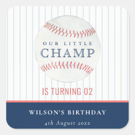 Onze kleine Champ Baseball elke zondag.. Vierkante Sticker