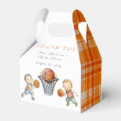 Onze kleine Champ Basketbal Basket Boy Baby shower Bedankdoosjes (Achterkant)