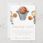 Onze kleine Champ Basketbal Basket Boy Baby shower Bedankkaart (Voorkant)