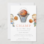 Onze kleine Champ Basketbal Basket Boy Baby shower Kaart (Voorkant)