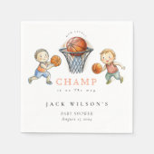 Onze kleine Champ Basketbal Basket Boy Baby shower Servet (Voorkant)