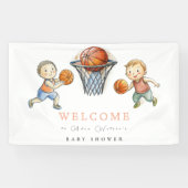 Onze kleine Champ Basketbal Basket Boy Baby shower Spandoek (Horizontaal)