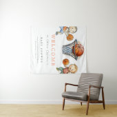 Onze kleine Champ Basketbal Basket Boy Baby shower Wandkleed (In Situ (horizontaal))