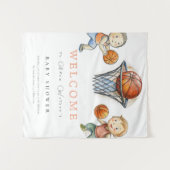 Onze kleine Champ Basketbal Basket Boy Baby shower Wandkleed (Voorkant (horizontaal))