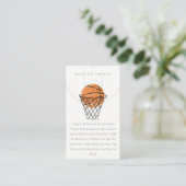 Onze kleine Champ Basketball Books voor Baby showe Informatiekaartje (Staand voorkant)