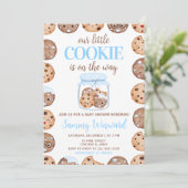 Onze Kleine Cookie Blue Baby Shower Kaart (Staand voorkant)