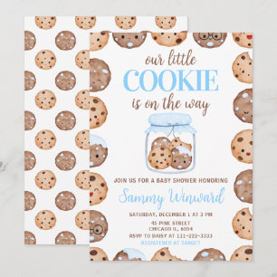 Onze Kleine Cookie Blue Baby Shower Kaart