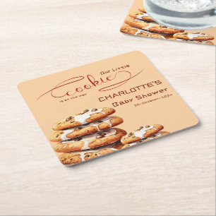 Onze Kleine Cookie Is Op Weg Schattige Baby Shower Kartonnen Onderzetters