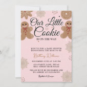 Onze kleine Cookie Meisje Roze Kerst Baby shower Kaart (Voorkant)