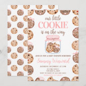 Onze Kleine Cookie Roze Baby Shower Kaart (Voorkant / Achterkant)