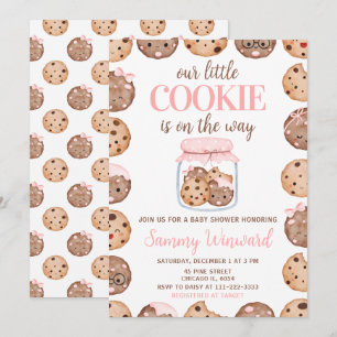 Onze Kleine Cookie Roze Baby Shower Kaart