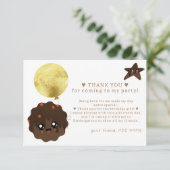 Onze Kleine Cookie wordt EEN Fotobirthday 1e verja Bedankkaart (Staand voorkant)