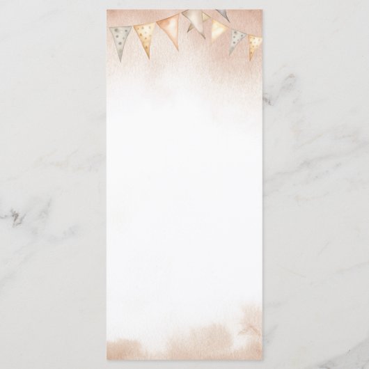 Onze Kleine Cowboy Baby Shower Cactus Woestijn Men Menu (Achterkant)