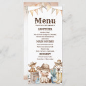 Onze Kleine Cowboy Baby Shower Cactus Woestijn Men Menu (Voorkant / Achterkant)