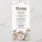 Onze Kleine Cowboy Baby Shower Cactus Woestijn Men Menu (Voorkant)