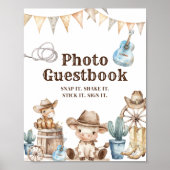 Onze kleine Cowboy Baby shower foto gastenboek Poster (Voorkant)