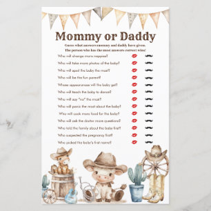 Onze kleine cowboy Baby shower mama of papa spel