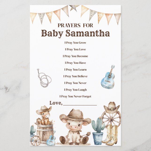Onze kleine cowboy Baby shower voor Baby (Voorkant)