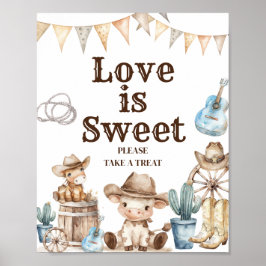 Onze kleine cowboy cactus Baby shower liefde is zo Poster