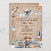 Onze kleine cowboy is op weg naar het Baby shower Kaart (Voorkant / Achterkant)