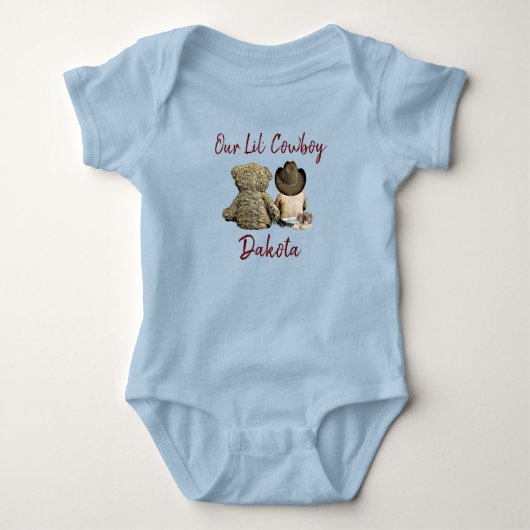Onze Kleine Cowboy Persoonlijke Baby Jongen Romper (Voorkant)