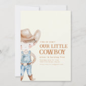 Onze kleine cowboy verjaardagsfeestje uitnodigen kaart (Voorkant)