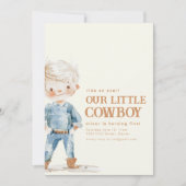 Onze kleine cowboy verjaardagsfeestje uitnodigen kaart (Voorkant)
