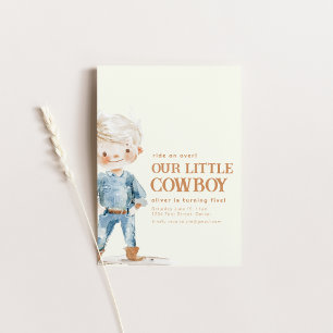 Onze kleine cowboy verjaardagsfeestje uitnodigen kaart