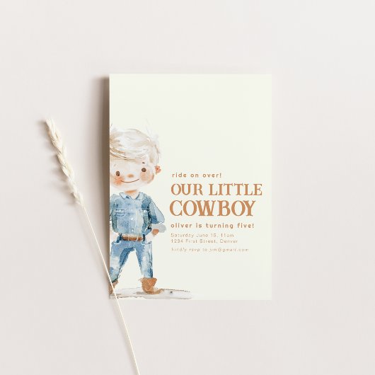 Onze kleine cowboy verjaardagsfeestje uitnodigen kaart