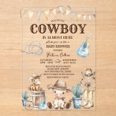 Onze Kleine Cowboy Wild West 1e Verjaardag Cactus Acryl Uitnodigingen (Voorkant)