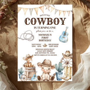 Onze Kleine Cowboy Wild West 1e Verjaardag Kaart