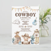 Onze Kleine Cowboy Wild West 1e Verjaardag Kaart (Staand voorkant)