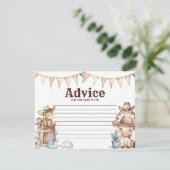 Onze kleine Cowboy Wild West Baby shower advies Informatiekaartje (Staand voorkant)