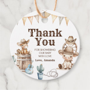 Onze kleine Cowboy Wild West Baby shower Bedankjes Labels