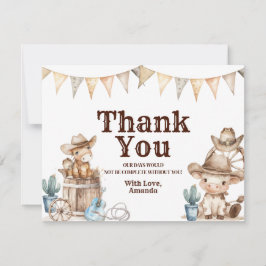 Onze kleine Cowboy Wild West Baby shower Bedankkaart