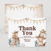 Onze kleine Cowboy Wild West Baby shower Bedankkaart (Voorkant / Achterkant)