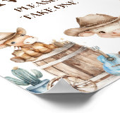 Onze kleine Cowboy Wild West Baby shower gunsten Poster (Hoek)