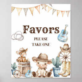 Onze kleine Cowboy Wild West Baby shower gunsten Poster