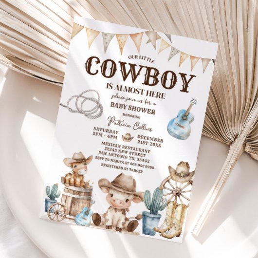 Onze kleine Cowboy Wild West Baby shower Kaart