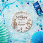 Onze kleine Cowboy Wild West Baby shower Papieren Bordje (Feest)