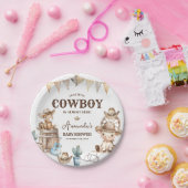Onze kleine Cowboy Wild West Baby shower Papieren Bordje (Feest)