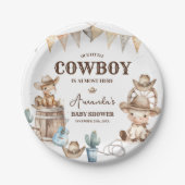 Onze kleine Cowboy Wild West Baby shower Papieren Bordje (Voorkant)