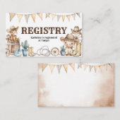 Onze kleine Cowboy Wild West Baby shower Registry Informatiekaartje (Voorkant / Achterkant)