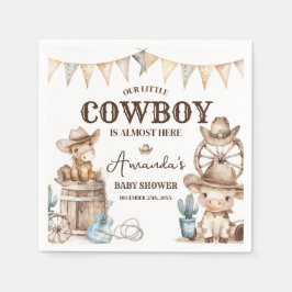 Onze kleine Cowboy Wild West Baby shower Servet