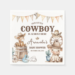 Onze kleine Cowboy Wild West Baby shower Servet