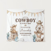 Onze kleine Cowboy Wild West Baby shower Welkom Wandkleed (Voorkant (horizontaal))