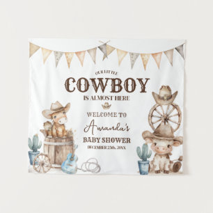 Onze kleine Cowboy Wild West Baby shower Welkom Wandkleed
