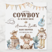 Onze kleine Cowboy Wild West Baby shower Wijn Etiket (Enkel label)