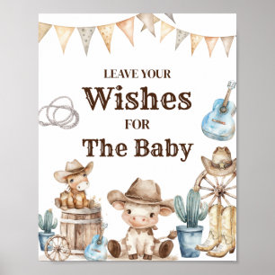 Onze Kleine Cowboy Wild West Baby Wenst voor Baby Poster