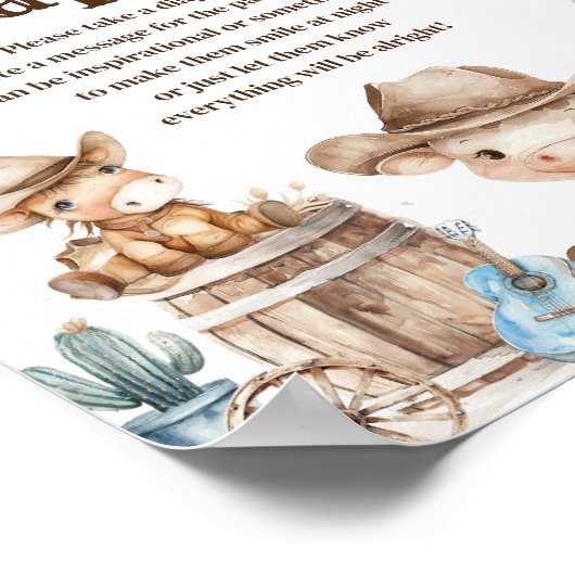 Onze kleine Cowboy Wild West Late Night luier Poster (Hoek)